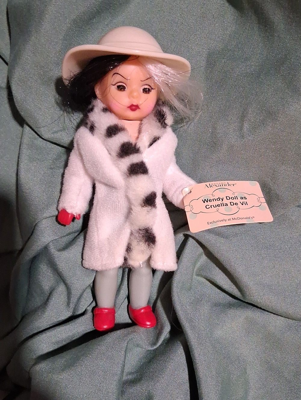 Mcdonald Doll as Cruella De Vil Kids Coat - White with Black Spots